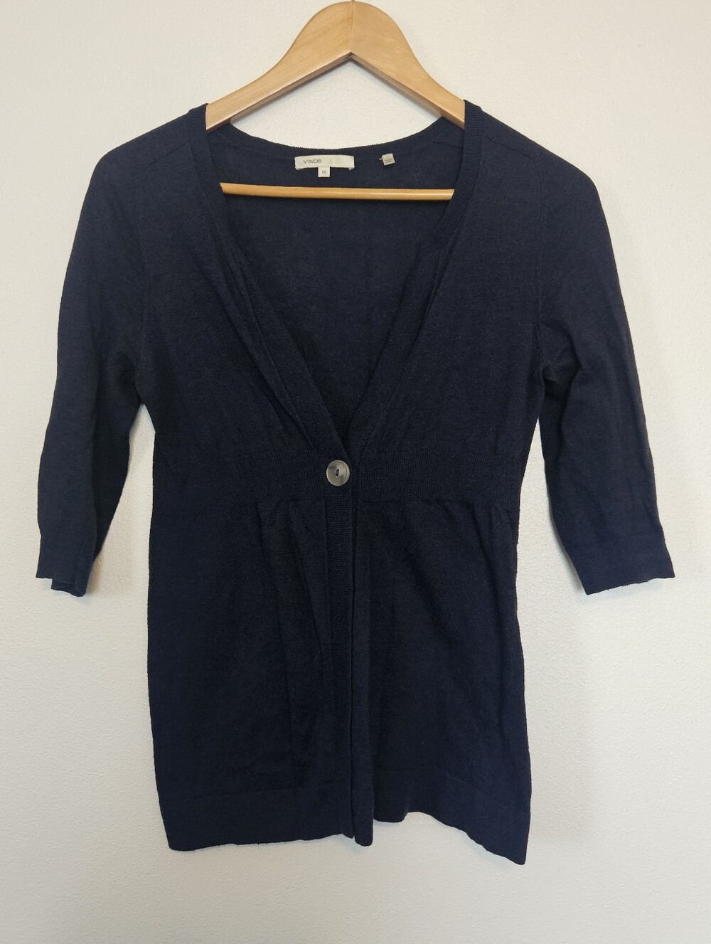 VINCE Cotton/Cashmere Navy Blue Cardigan XS